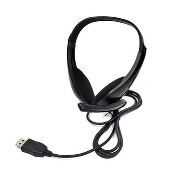 USB кабелни слушалки Универсална компютърна слушалка за игри с микрофон Намаляване на шума Геймърска слушалка Каска за лаптоп компютър