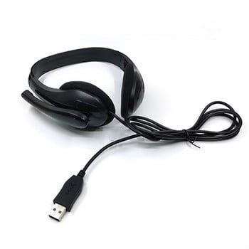 Ενσύρματα ακουστικά USB Ακουστικά παιχνιδιών για υπολογιστή γενικής χρήσης με κράνος ακουστικών παιχνιδιών μείωσης θορύβου μικροφώνου για φορητό υπολογιστή