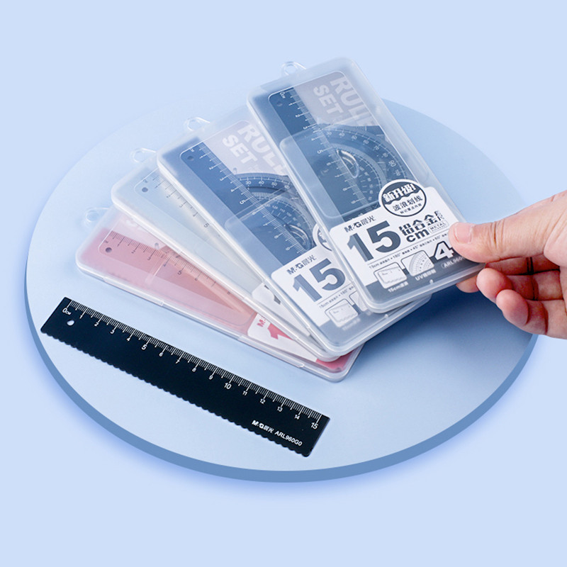 Alumīnija lineālu komplekts Metāla/plastmasas/mīkstie lineāli Matemātiskā ģeometrija Matemātika Zīmējums Kompass Rakstāmpiederumi Studentu skola 2023 Dāvana