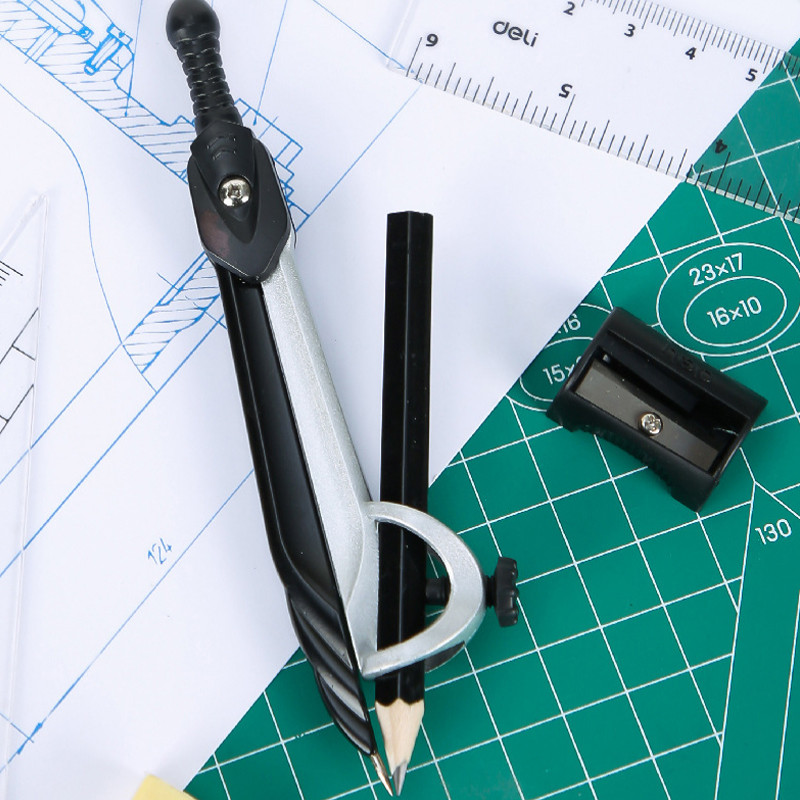 8vnt rinkinys Plastikas + metalas Geometrijos matuoklis piešimo mokyklos trintukas kompasų rinkinys matematikos trintuko liniuotė mokiniams Aukštos kokybės