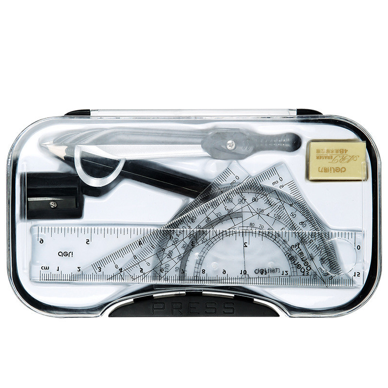 8vnt rinkinys Plastikas + metalas Geometrijos matuoklis piešimo mokyklos trintukas kompasų rinkinys matematikos trintuko liniuotė mokiniams Aukštos kokybės