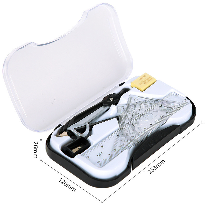 8vnt rinkinys Plastikas + metalas Geometrijos matuoklis piešimo mokyklos trintukas kompasų rinkinys matematikos trintuko liniuotė mokiniams Aukštos kokybės