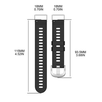 H8WA 18 мм силиконова каишка за часовник Водоустойчива каишка за китка Колан за китка за ID205U/ID205S/ID205L/ID216
