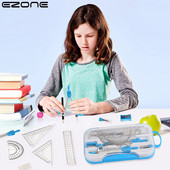 EZONE 10PCS Μαθηματικά Εργαλειοθήκη Γραφικής ύλης Φοιτητής Γεωμετρία Σχέδιο Εξέταση Εργαλείο μέτρησης Χάρακας Πυξίδα Γόμα Επιστροφή στη σχολική αποθήκευση