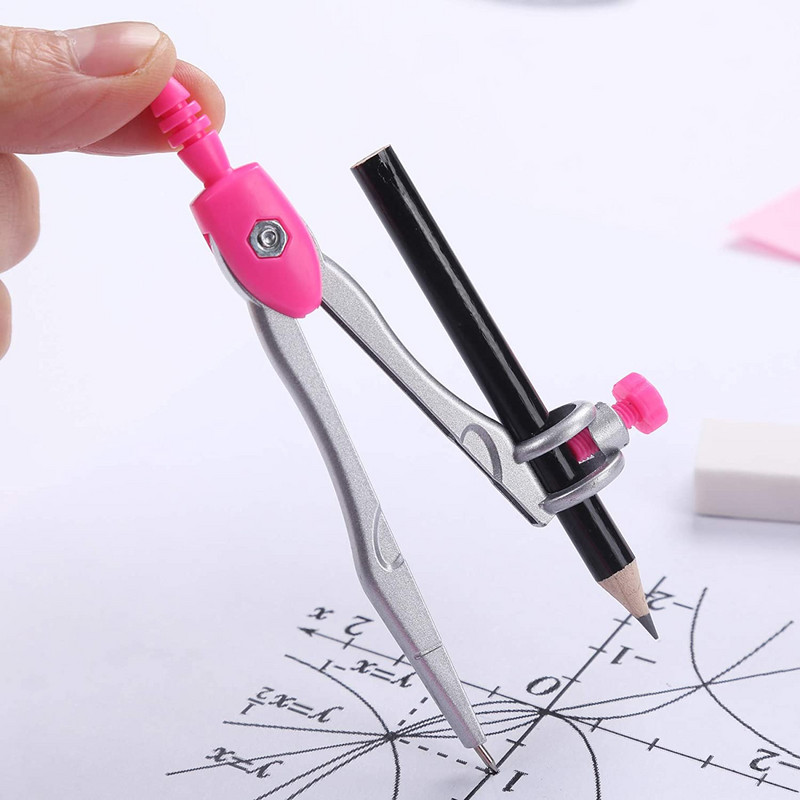 EZONE 10PCS matemātikas rīku komplekts studentu kancelejas piederumu ģeometrijas zīmēšanas eksāmens mērīšanas rīks lineāls kompass dzēšgumija atpakaļ uz skolu krātuve