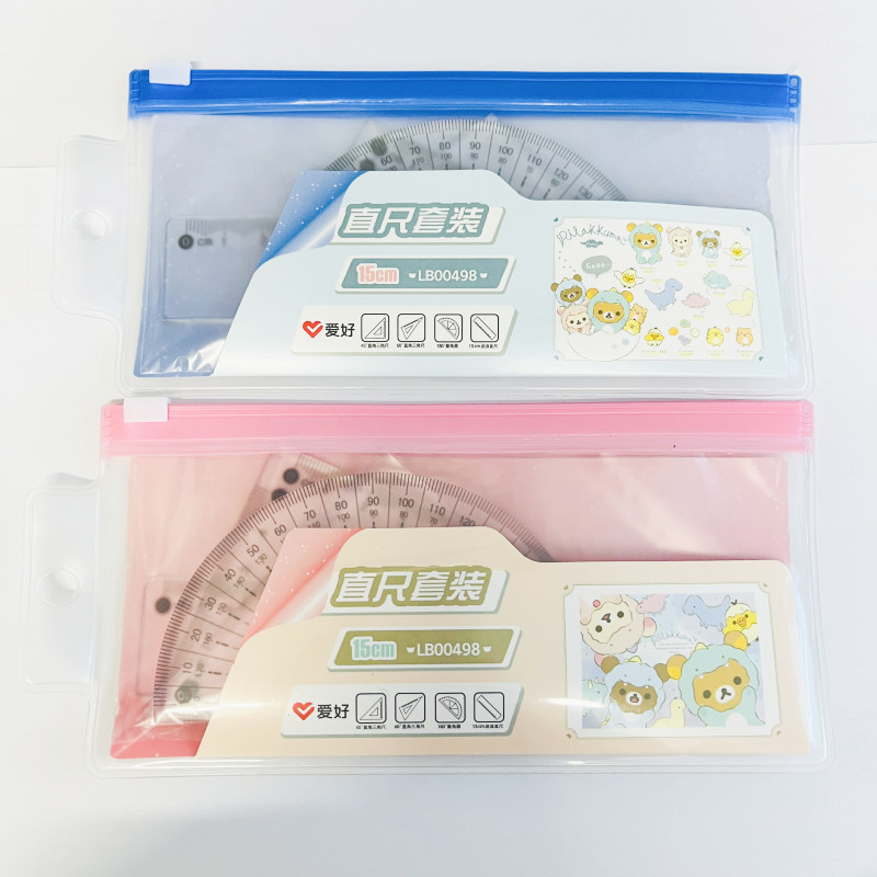 4 vnt / rinkinys AIHAO LB00498 liniuotės rinkinys 15cm plastikinė geometrija matematikos kvadrato braižymas kompasas raštinės reikmenų kampinės liniuotės mokyklinėms reikmenims