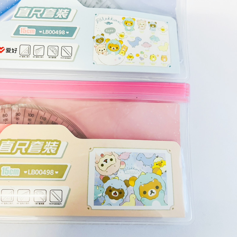 4 vnt / rinkinys AIHAO LB00498 liniuotės rinkinys 15cm plastikinė geometrija matematikos kvadrato braižymas kompasas raštinės reikmenų kampinės liniuotės mokyklinėms reikmenims