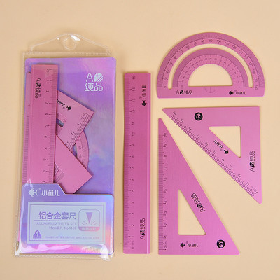 4 vienā matemātiskās ģeometrijas zīmēšanas komplekts ar 15/18 cm lineāliem transportieri, alumīnija sakausējuma studentu kancelejas piederumi, zīmēšanas rīks 1169