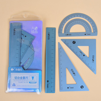 4 vienā matemātiskās ģeometrijas zīmēšanas komplekts ar 15/18 cm lineāliem transportieri, alumīnija sakausējuma studentu kancelejas piederumi, zīmēšanas rīks 1169