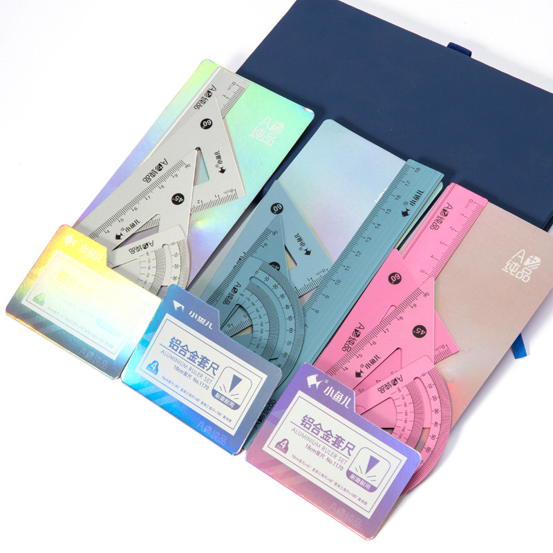 4 vienā matemātiskās ģeometrijas zīmēšanas komplekts ar 15/18 cm lineāliem transportieri, alumīnija sakausējuma studentu kancelejas piederumi, zīmēšanas rīks 1169