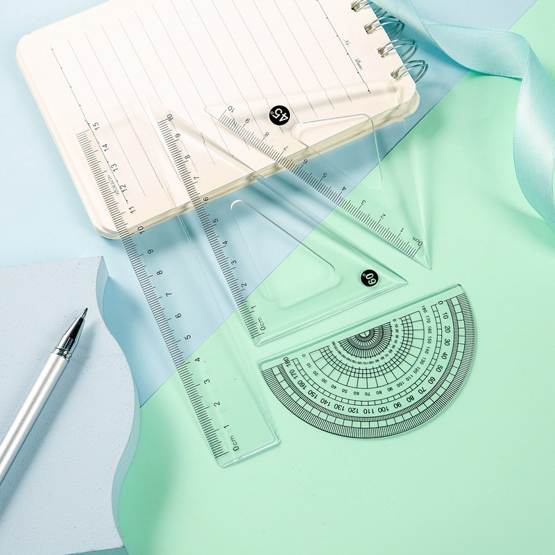 4-ühes õpilase joonlaua komplekt, 15 cm joonlaud, multifunktsionaalne mõõte- ja kirjatarbed 1013