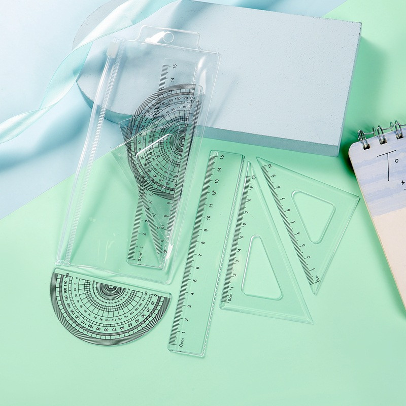 4-ühes õpilase joonlaua komplekt, 15 cm joonlaud, multifunktsionaalne mõõte- ja kirjatarbed 1013