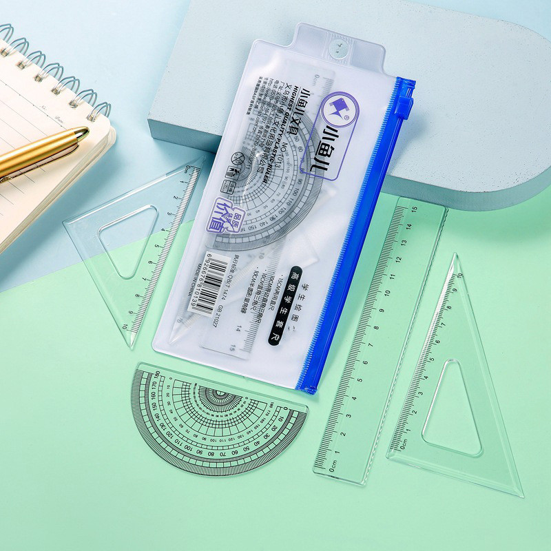 4-ühes õpilase joonlaua komplekt, 15 cm joonlaud, multifunktsionaalne mõõte- ja kirjatarbed 1013