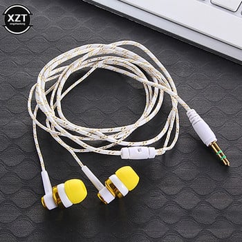 Νέο ενσύρματο ακουστικό Stereo In-Ear 3,5 mm Ακουστικά ακουστικών με καλώδιο ύφανσης νάιλον για φορητό υπολογιστή ακουστικά παιχνιδιών μουσικής