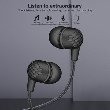 Кабелни слушалки за поставяне в ухото с микрофон за лаптоп 3,5 мм кабелни слушалки за смартфони Ios и Android Безплатна доставка