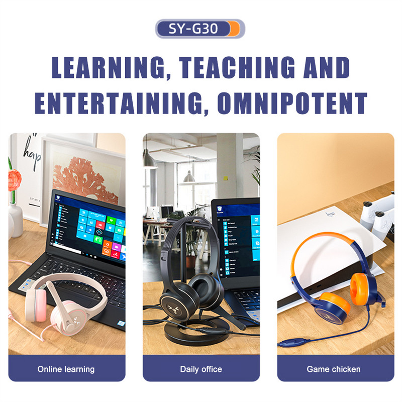 3,5 mm laidinės žaidimų ausinės su mikrofonu Universalios USB triukšmą slopinančios ausinės, skirtos PS4 PS5 staliniam kompiuteriui, nešiojamam kompiuteriui