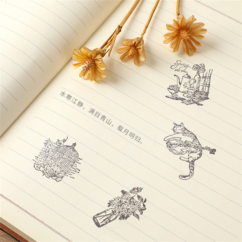 Senovinė siuvimo mašina kačių dekoravimui mediniai guminiai antspaudai kortelių kūrimui Iškarpų knyga „pasidaryk pats“ amatų reikmenys Standartiniai antspaudų antspaudai