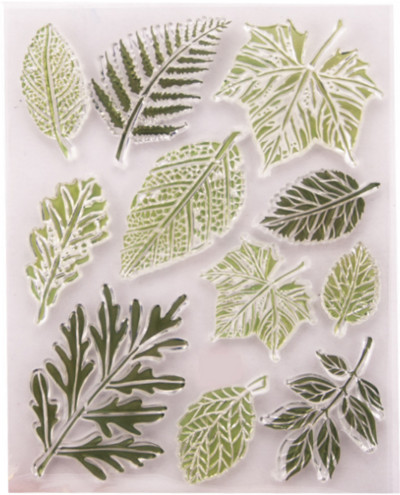 JIANWU Nauji žali lapai skaidrūs antspaudai guminis skaidrus silikoninis antspaudas iškarpų albumų albumų kortelėms „pasidaryk pats“ Dekoravimo reikmenys