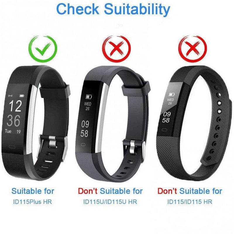 Zamjena za silikonsku narukvicu za narukvicu ID115 Plus/ID115HR Plus narukvica za narukvicu Crvena Crna Plava Ljubičasta Zelena Narukvica za pametni sat