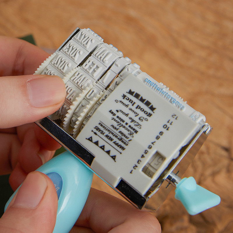 Senovinis reguliuojamas datos voleliu antspaudas Guma Skaidrus datos žodžiai Antspaudas DIY Planner Žurnalas Amatai Kawaii Kanceliarinės prekės Biuro reikmenys