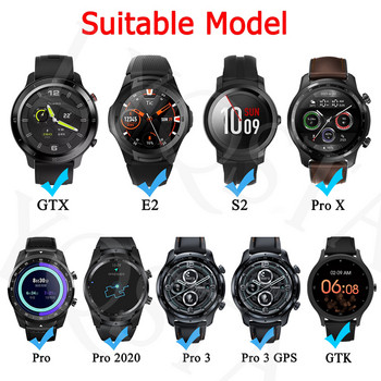 Силиконова каишка за Ticwatch Pro3 GPS/GTX/E2/S2/2020 Каишка за смарт часовник Гривна с щампа WirstStrap за колан Ticwatch Pro/Ticwatch E2
