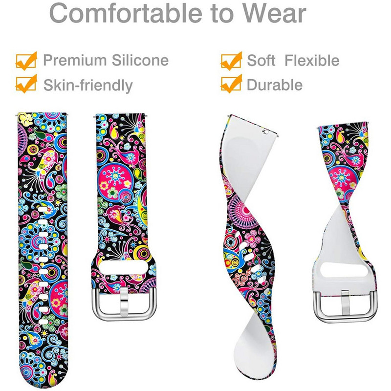Silikoonrihm Ticwatch Pro3 GPS/GTX/E2/S2/2020 nutikella rihma prinditud käevõru jaoks Ticwatch Pro/Ticwatch E2 rihma jaoks