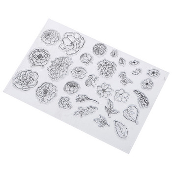Прозрачни прозрачни печати с цветя и листа / силиконови печати за фотоалбум / изработка на картички Направи си сам