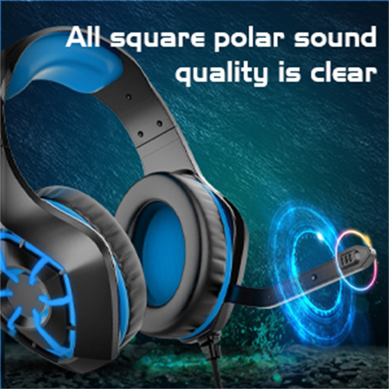 Laidinės ausinės su mikrofonu Žaidimų ausinės Stereo muzikos ausinės USB LED šviesa + 3,5 mm laidinės ausinės nešiojamam kompiuteriui Наушники