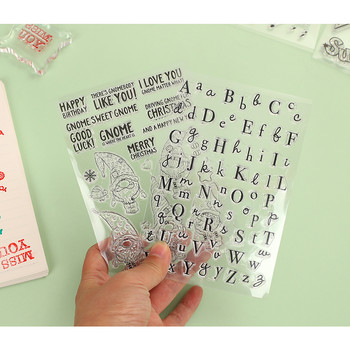 1 τμχ Creative Santa Claus Αγγλικό αλφάβητο Διαφανείς σφραγίδες σιλικόνης Απλή βάση Διαφανή γραμματόσημα Σχολικά είδη DIY