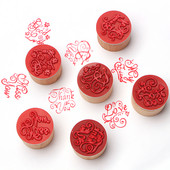 1 vnt. ačiū/už jus palaiminimas sveikinimo žodžiai medinis guminis antspaudas „pasidaryk pats“ amatai iškarpų knygelės kortelės dekoras Rankų darbo raidžių antspaudas