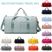 Didelės talpos individualizuotas sportinis krepšys, siuvinėtas sportinis krepšys, jogos krepšys, šlapias ir sausas kišenė ir batų spintelė