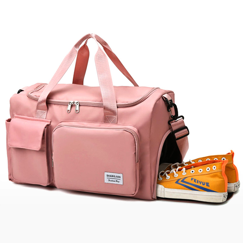 Didelės talpos individualizuotas sportinis krepšys, siuvinėtas sportinis krepšys, jogos krepšys, šlapias ir sausas kišenė ir batų spintelė