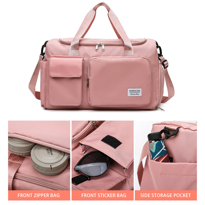 Didelės talpos individualizuotas sportinis krepšys, siuvinėtas sportinis krepšys, jogos krepšys, šlapias ir sausas kišenė ir batų spintelė