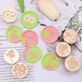 3D reljefinės gėlės vaško antspaudo antspaudo galvutė Kawaii „pasidaryk pats“ Vestuvių vakarėlio kvietimų kortelės Vaško antspaudų vokų sandarinimo antspaudas