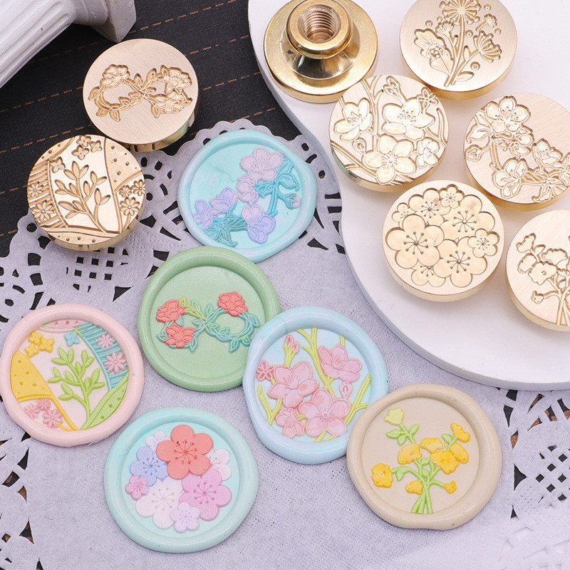 3D reljefinės gėlės vaško antspaudo antspaudo galvutė Kawaii „pasidaryk pats“ Vestuvių vakarėlio kvietimų kortelės Vaško antspaudų vokų sandarinimo antspaudas