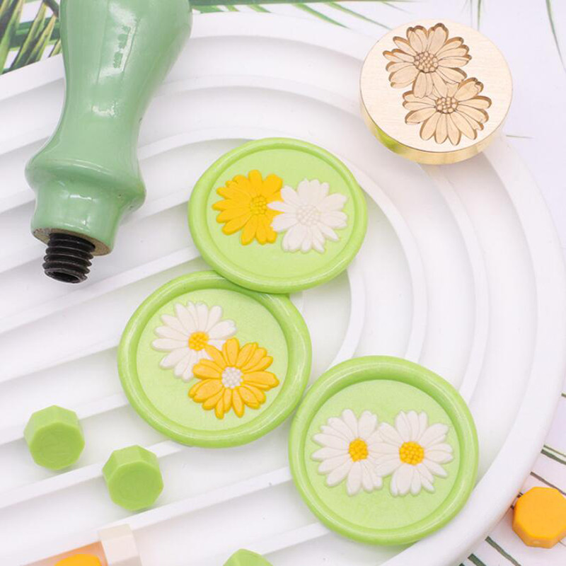 3D reljefinės gėlės vaško antspaudo antspaudo galvutė Kawaii „pasidaryk pats“ Vestuvių vakarėlio kvietimų kortelės Vaško antspaudų vokų sandarinimo antspaudas