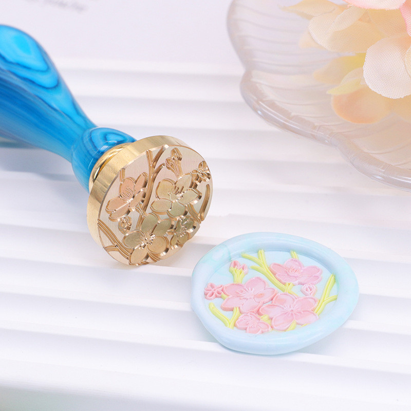 3D reljefinės gėlės vaško antspaudo antspaudo galvutė Kawaii „pasidaryk pats“ Vestuvių vakarėlio kvietimų kortelės Vaško antspaudų vokų sandarinimo antspaudas