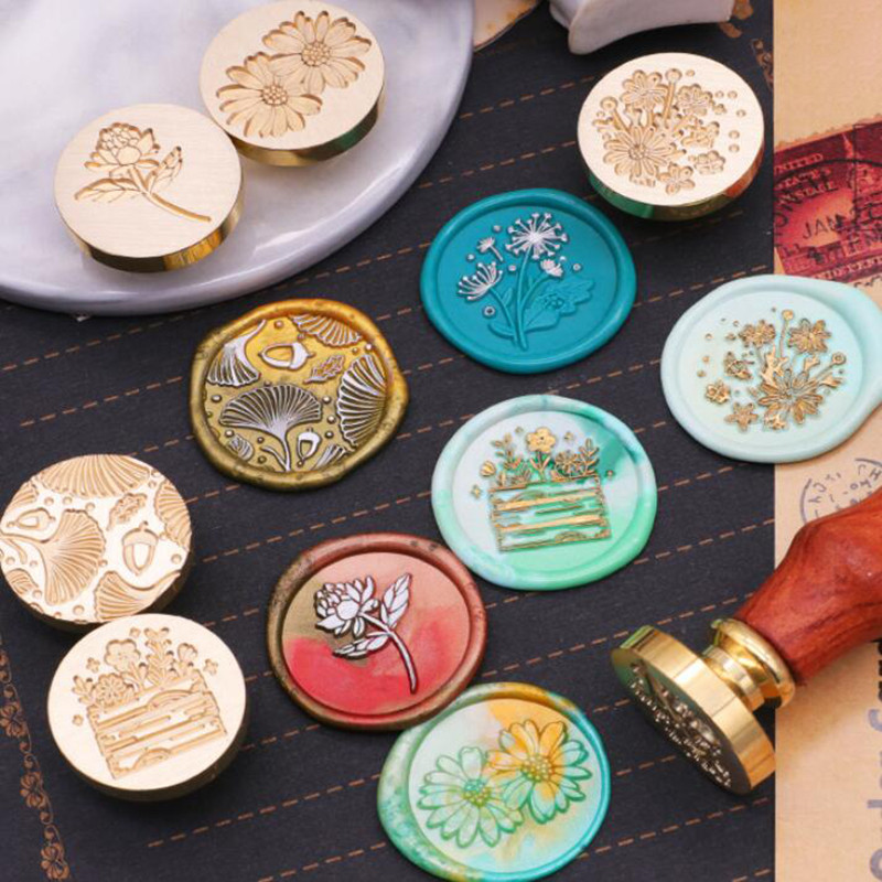 3D reljefinės gėlės vaško antspaudo antspaudo galvutė Kawaii „pasidaryk pats“ Vestuvių vakarėlio kvietimų kortelės Vaško antspaudų vokų sandarinimo antspaudas