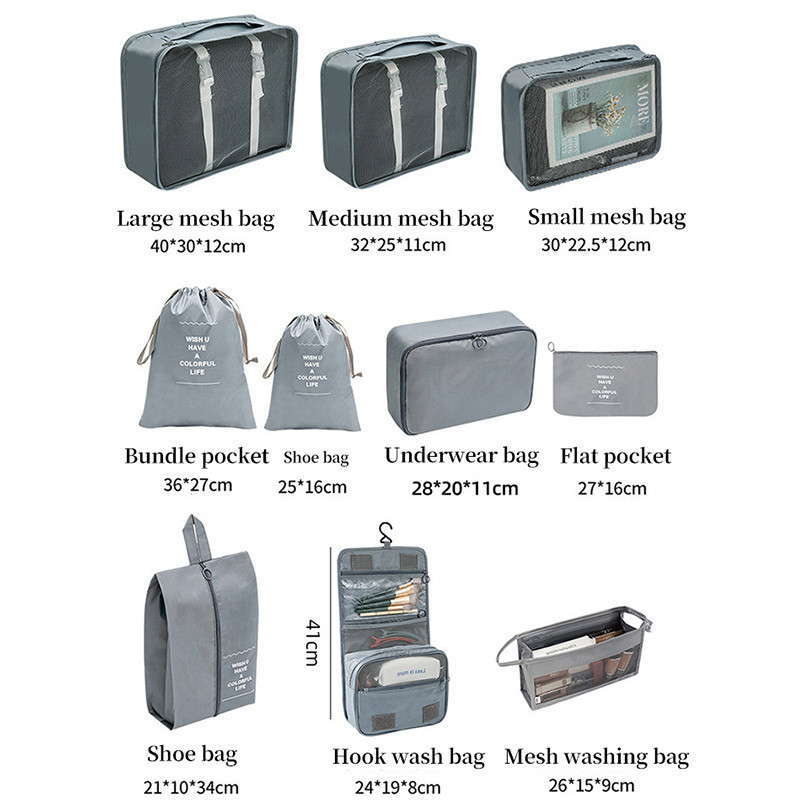 7 vnt. / rinkinys Kelioniniai krepšiai Naujas didelės talpos laikymo organizatorius lagaminų įpakavimas nešiojamiems drabužiams apatiniams rūbams Kosmetikos kelioninis krepšys