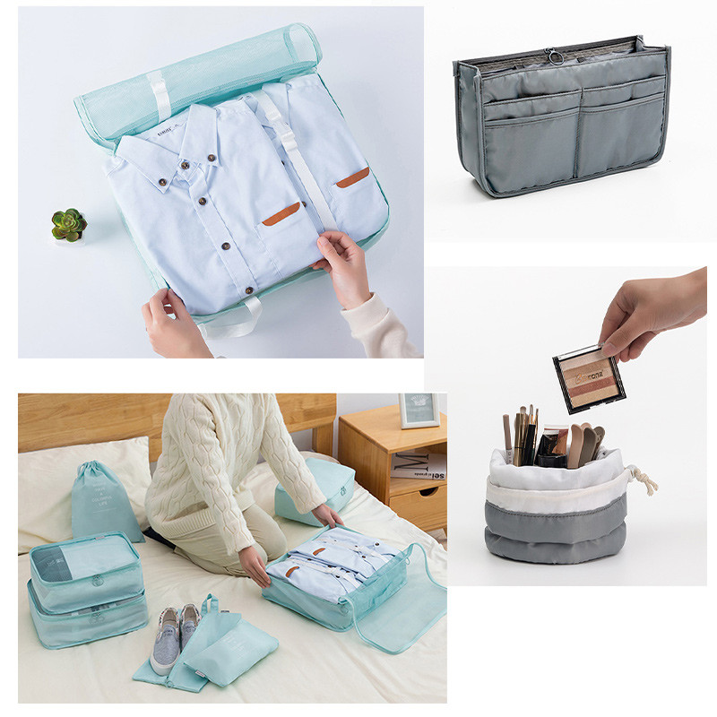 7 vnt. / rinkinys Kelioniniai krepšiai Naujas didelės talpos laikymo organizatorius lagaminų įpakavimas nešiojamiems drabužiams apatiniams rūbams Kosmetikos kelioninis krepšys