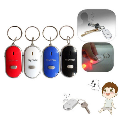 Mini Whistle Anti-lost Key Finder Alarm Wallet Pet Tracker Smart Flashing Buzzer Remote Locator Key Fob Tracker Key Finder + LED