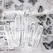 Tarvikud Scrapbooking Väljalõigete albumi kaunistamine DIY ajakirjade albumid Reljeefsed tihendid Tempel Läbipaistev silikoontempel