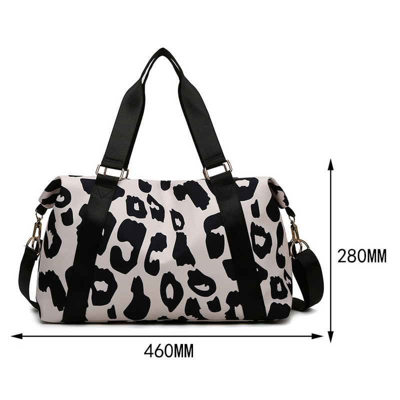 Didelės talpos sulankstomas kelioninis lagaminas, dvipusis krepšys, pečių krepšys, skirtas moterims Leopard nešiojamas rankinė Sportas, fitnesas, treniruoklių salė, jogos saugykla