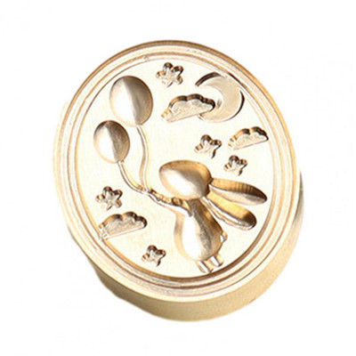 Vonzó pecsétbélyegzőfej, hordozható átlátszó dombornyomású réz vidám virágmintás bélyegző cserefej viaszpecsét bélyegző, barkácsolás