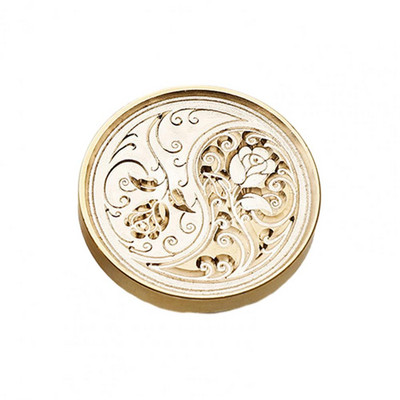 Vonzó pecsétbélyegzőfej, hordozható átlátszó dombornyomású réz vidám virágmintás bélyegző cserefej viaszpecsét bélyegző, barkácsolás