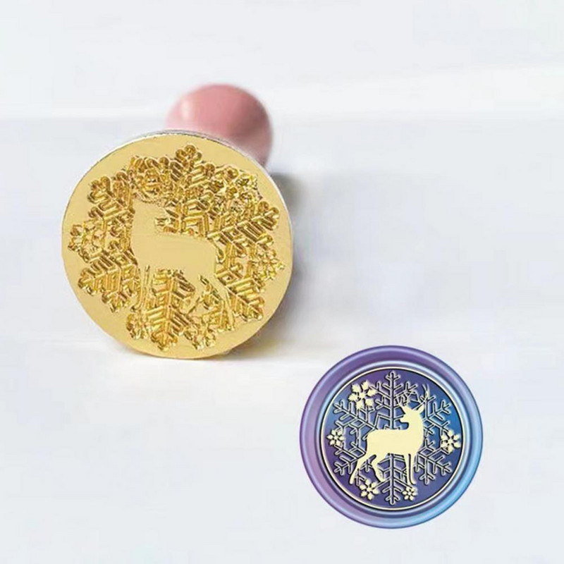 Atraktivna glava žiga s pečatom, prijenosni prozirni bakreni žig s uzorkom veselog cvijeta, zamjenska glava s voštanim pečatom DIY