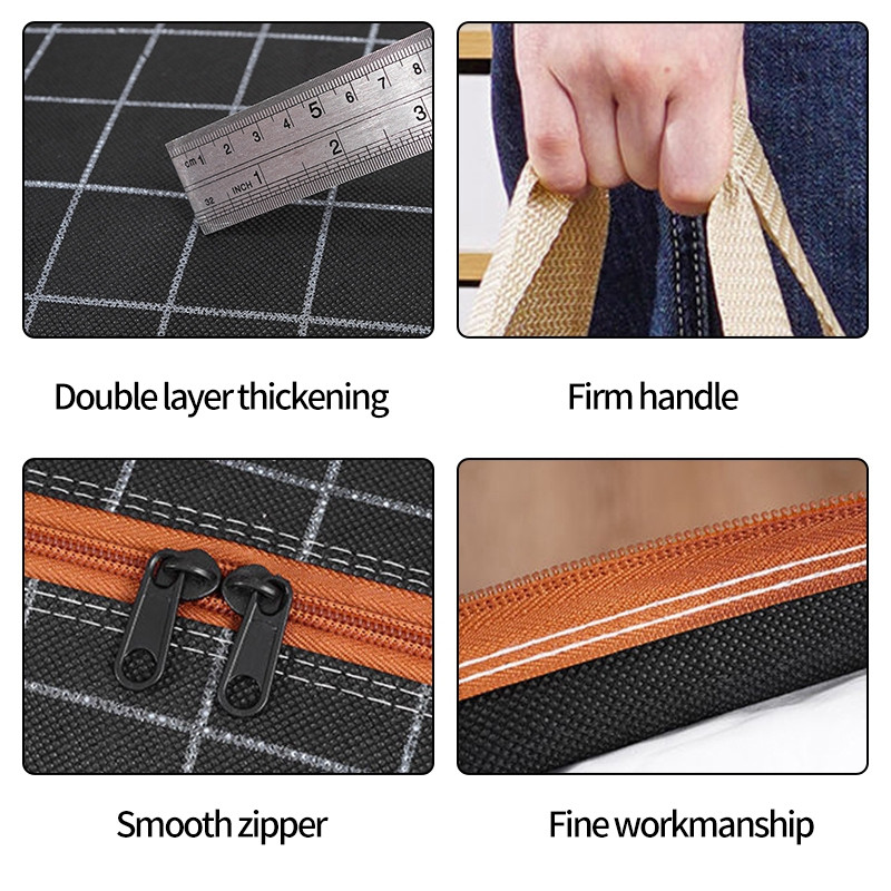 Plaidinis laikymo krepšys Sulankstomas didelės talpos bagažo dėklas, užtrauktukas, spinta, vandeniui atspari antklodė, keliaujanti pakavimo pakuotė