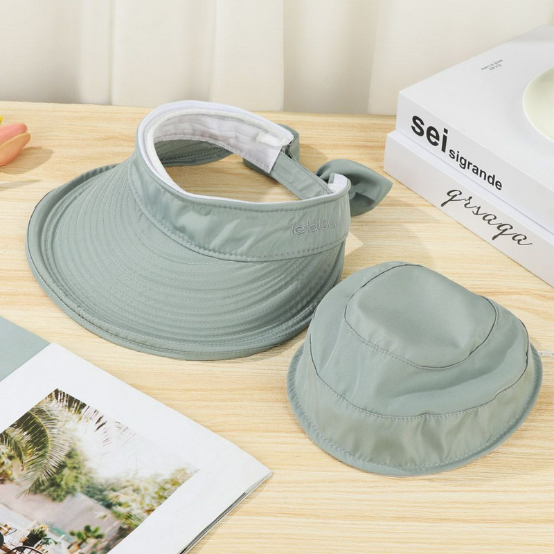 Naiste suvemütsi eemaldatav müts, tõmblukuga tühje müts, jalgratas UV-vastane päikesemüts Naistele kokkupandavad suure äärega mütsi visiirimütsid