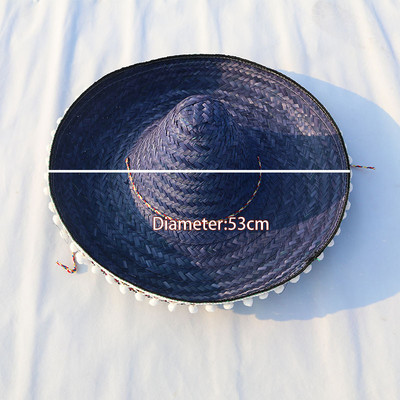 Meksikietiško stiliaus šiaudinės skrybėlės Vyrams Moterims Vasarinė lauko kepurė nuo saulės plataus krašto kutais Helovino vakarėlio kepurė Dovana