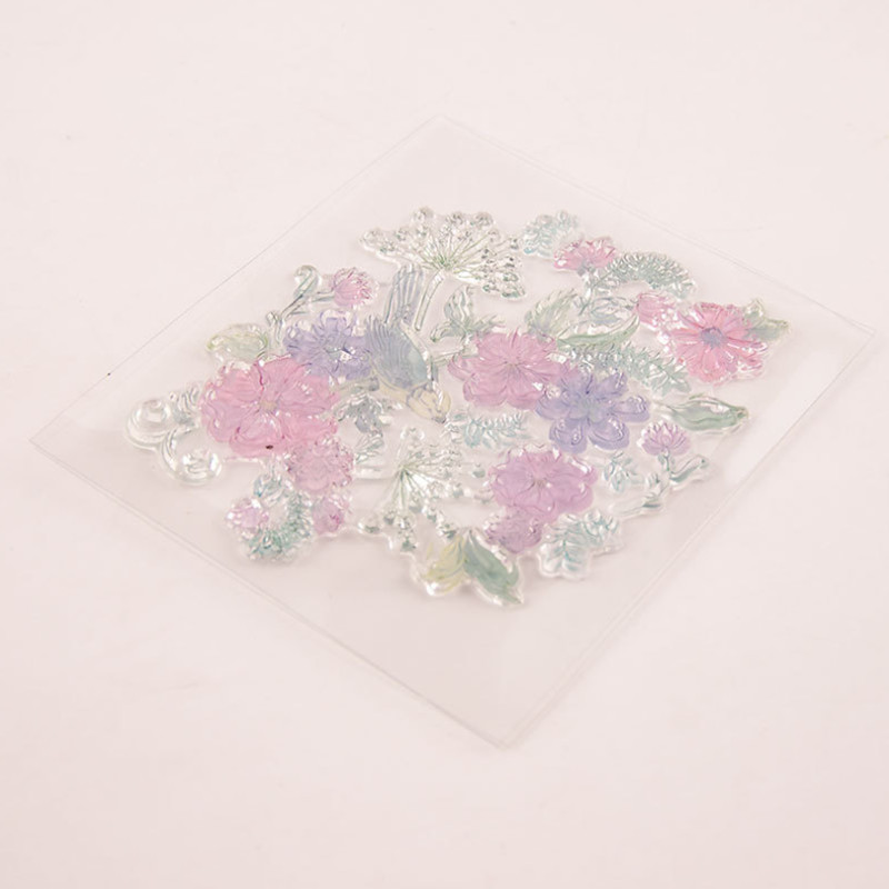 Flowers Birds Διαφανής διαφανής σφραγίδα σιλικόνης σφραγίδα DIY λεύκωμα από καουτσούκ στάμπα χρωματισμός ανάγλυφο ημερολόγιο Διακόσμηση Επαναχρησιμοποιήσιμη